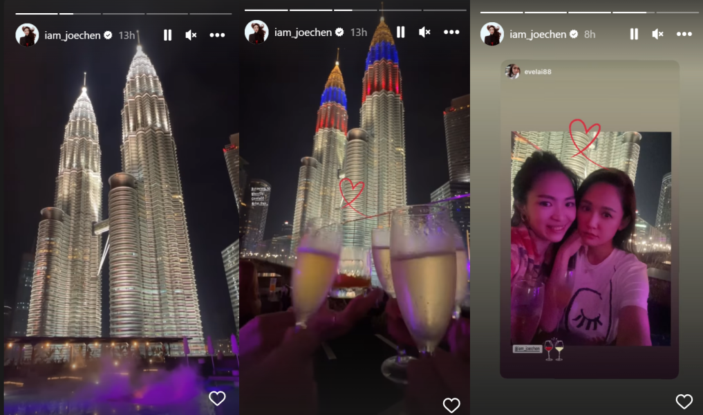 陈乔恩在吉隆坡趴趴走！KLCC 前举杯畅饮 娱乐资讯 图2张