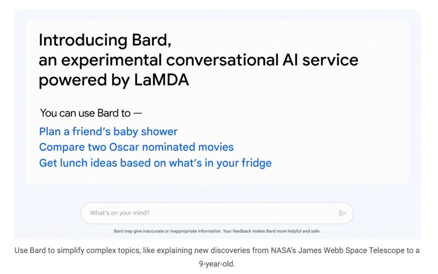 Google 迎战 ChatGPT 发表聊天机器人 Bard！但微软不示弱表示 AI 部分将有重大进展发表 数码科技 图1张