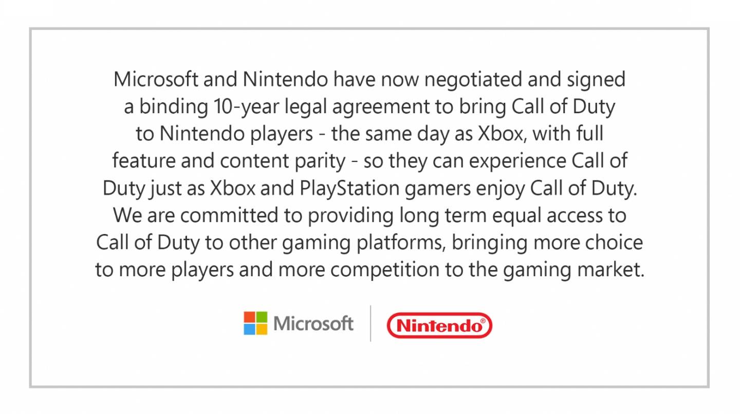 微软和任天堂签约！宣布要将《决胜时刻》等 Xbox 游戏带给 Switch 玩家 数码科技 图1张