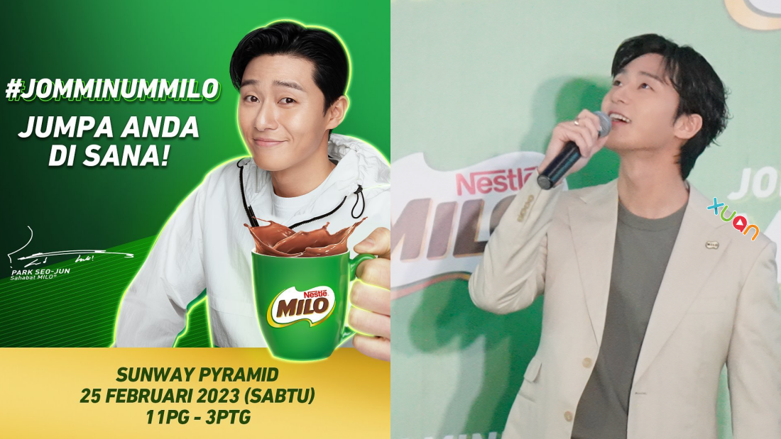 朴叙俊赴马来西亚示范冲MILO！兴奋绕场一周…拿粉丝手机自拍！ 娱乐资讯 图1张