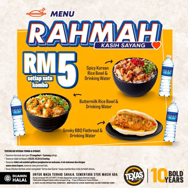 相关信息 I 马来西亚6家快餐推出慈悯菜单！RM5一份主食和饮料吃饱饱！ 更多热点 图6张