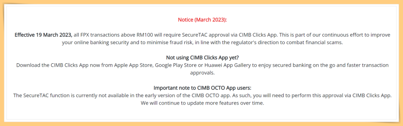 相关信息 I CIMB不再使用SMS TAC！超过RM100 FPX交易需SecureTAC确认！ 更多热点 图2张