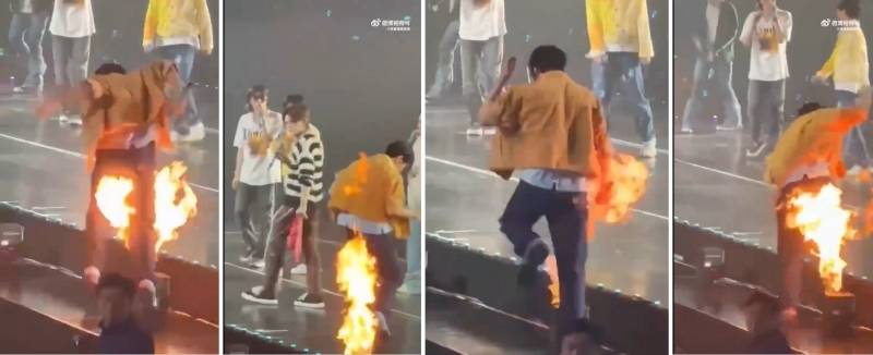 BLACKPINK师弟开唱出事！成员路过“舞台机关突喷火” 娱乐资讯 图2张