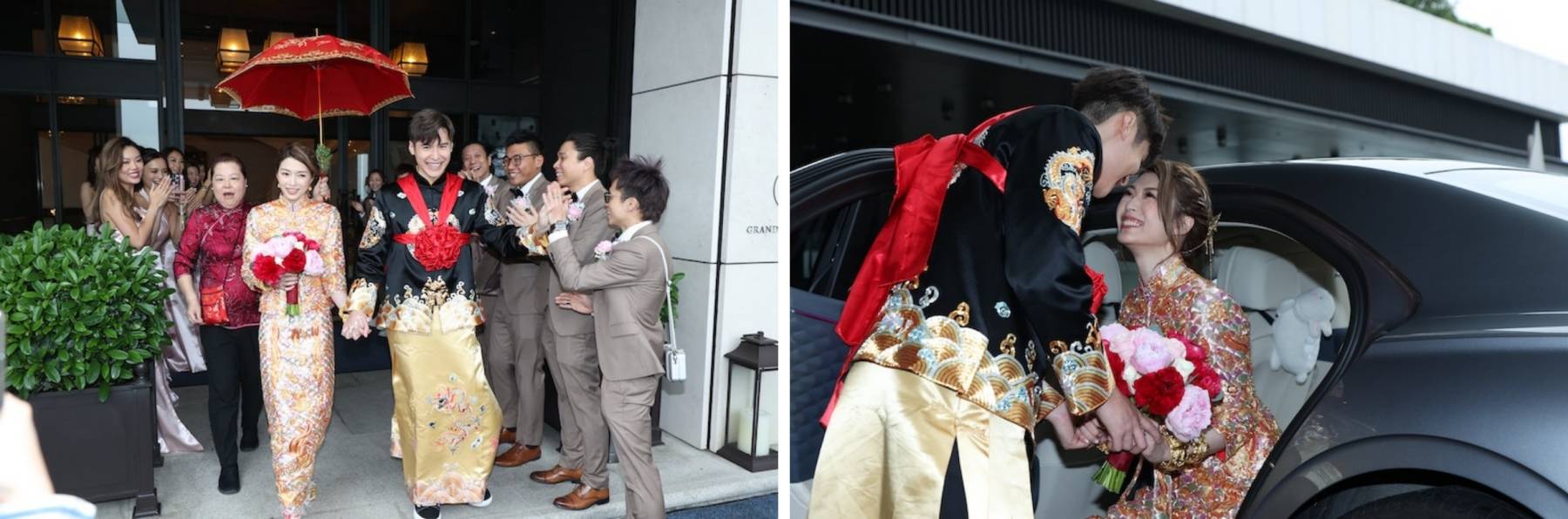 连诗雅传统裙褂出嫁！陈家乐单膝下跪、公主抱得美人归 娱乐资讯 图2张