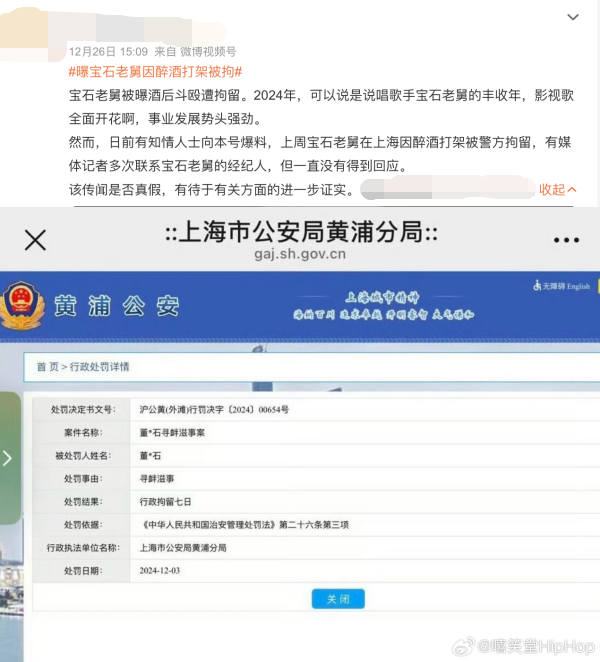 “宝石老舅”酒后闹事惨遭行政拘留！自认情绪失控 用身体疯狂撞击汽车 娱乐资讯 图2张