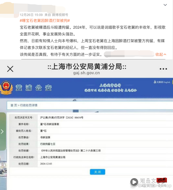 “宝石老舅”酒后闹事惨遭行政拘留！自认情绪失控 用身体疯狂撞击汽车 娱乐资讯 图2张