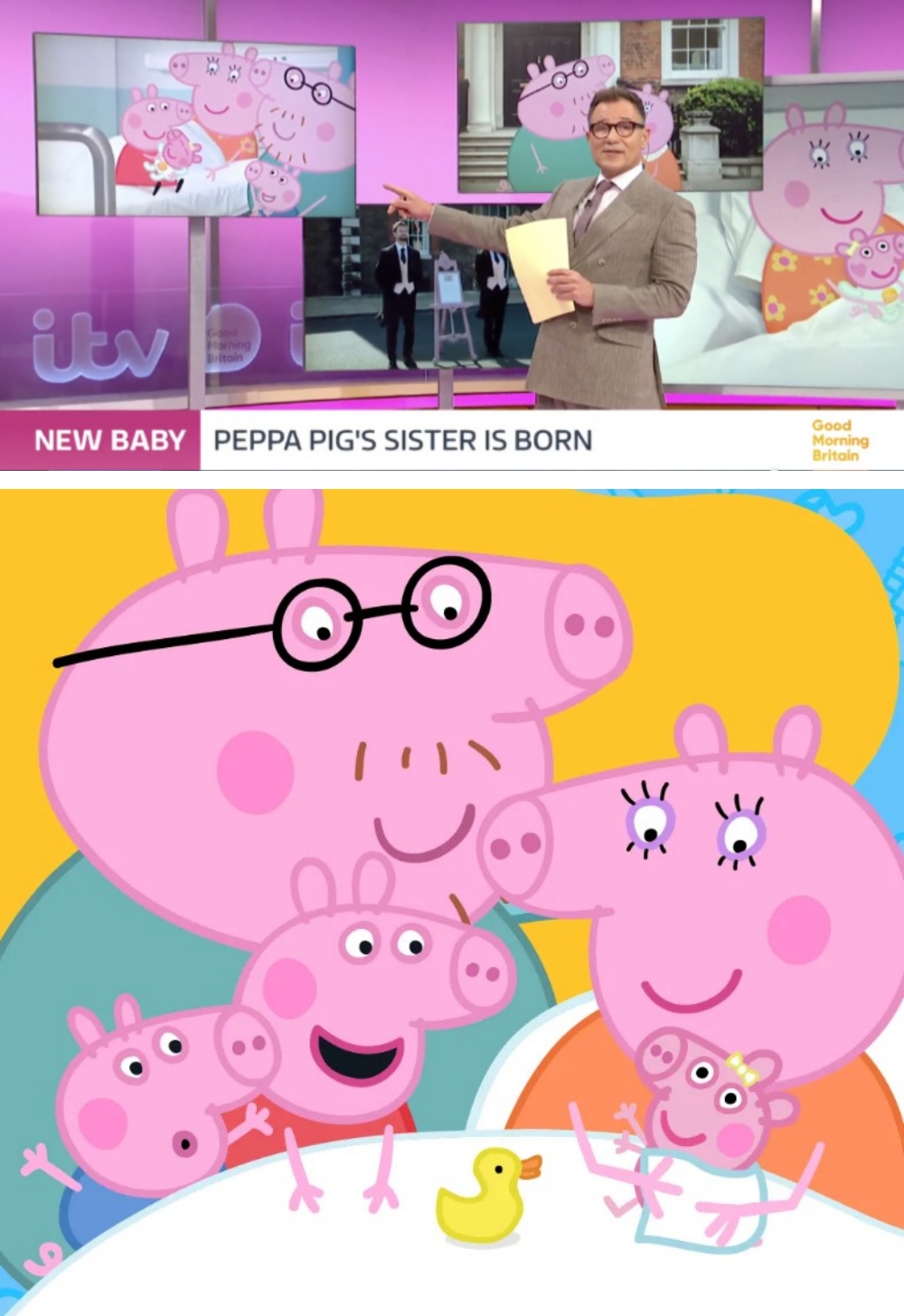 Peppa Pig 再当姐姐！猪妈妈平安诞下第三胎 一家五口合照曝光 娱乐资讯 图1张