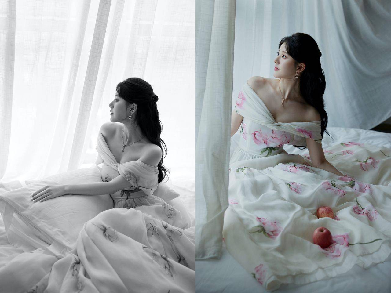 赵露思穿“婚纱女王”仙气满点！性感锁骨、直角肩全放送　粉丝都要美哭 时尚穿搭 图2张