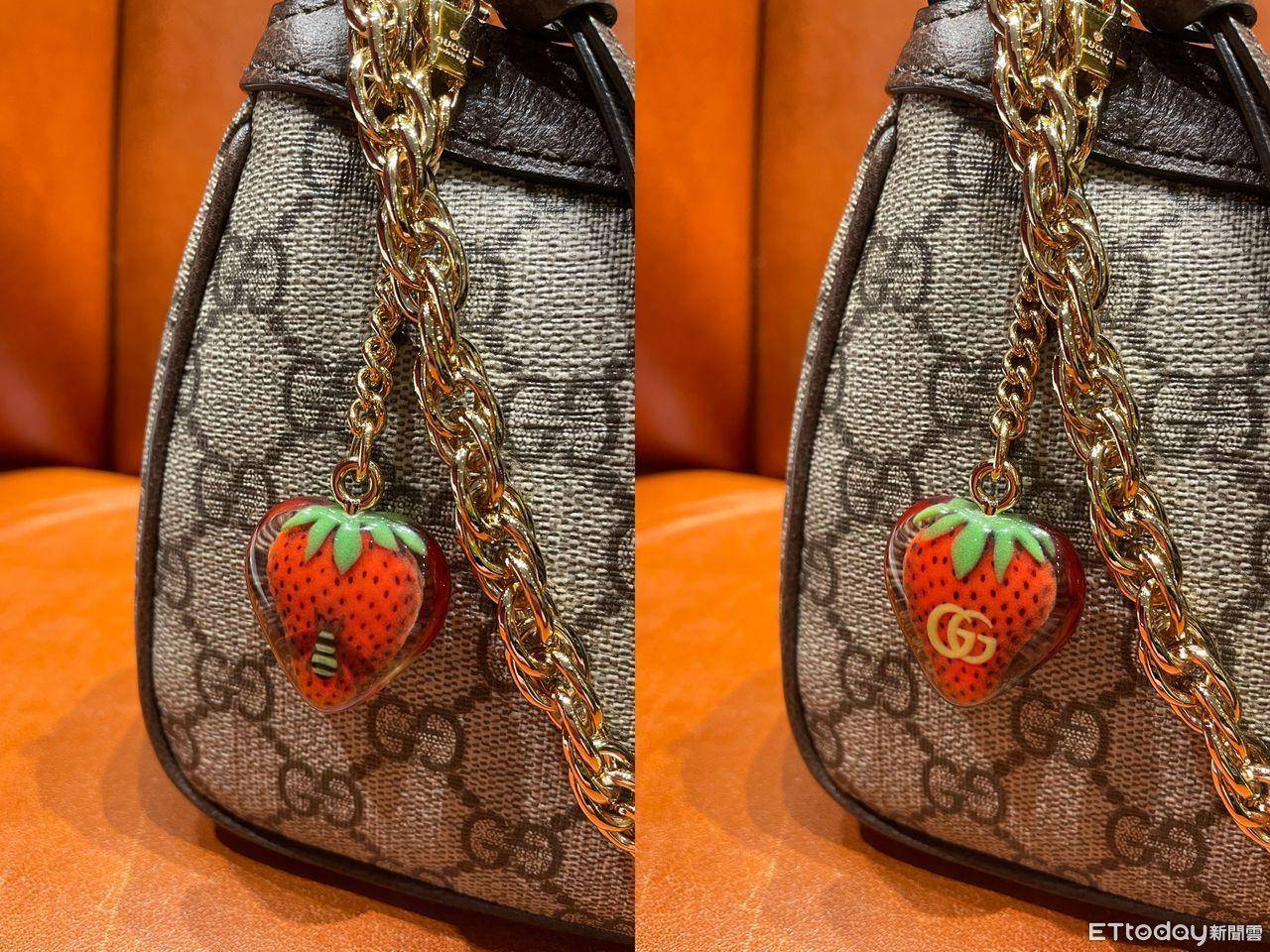包・开箱／GUCCI“草莓包”IG上红起来！　逼真草莓吊饰可爱爆棚 时尚穿搭 图4张