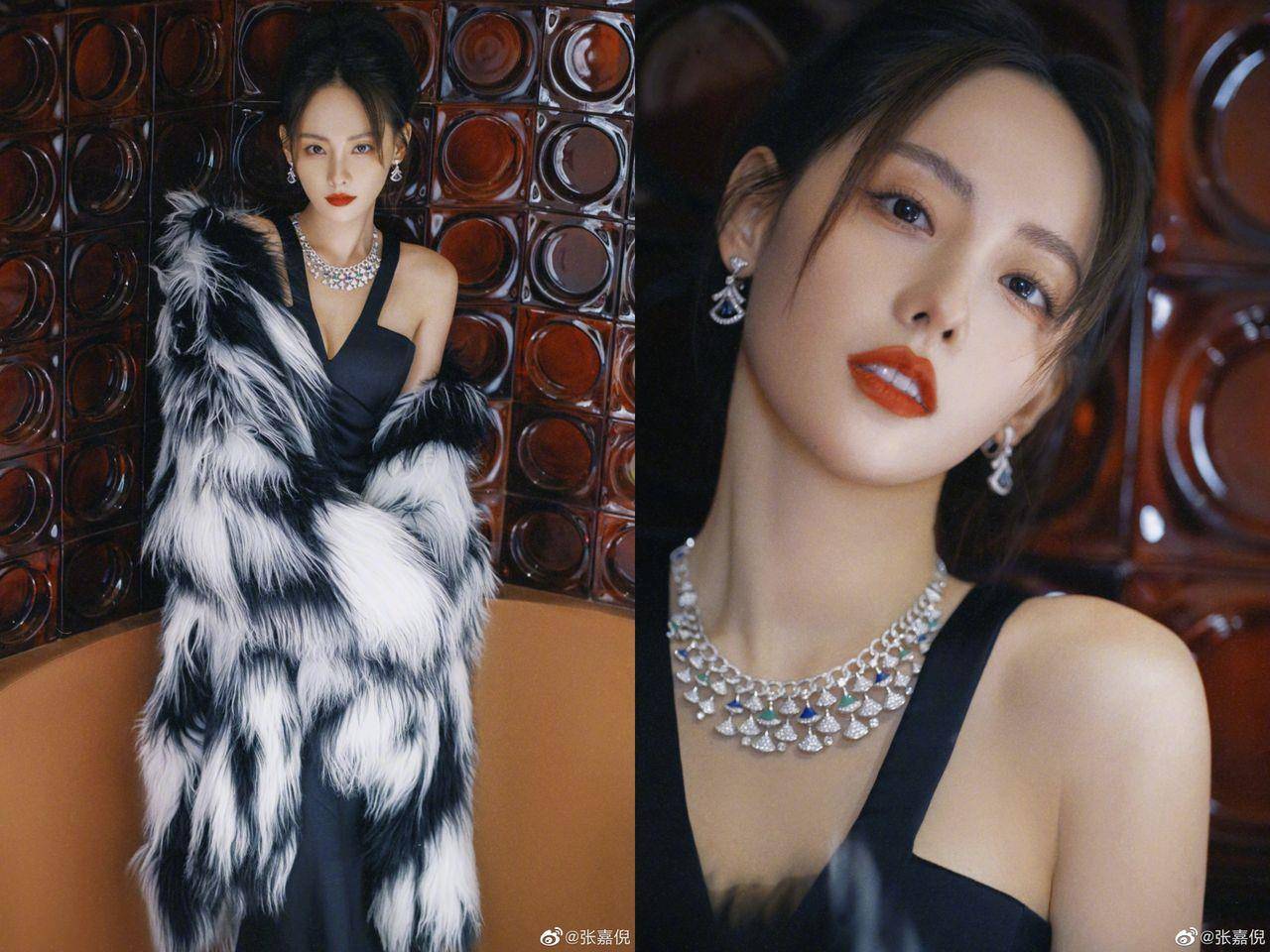 “在逃公主”白鹿雪银礼服仙气爆棚、“最美妃子”张嘉倪黑白皮草尽显气场 名人名流 图4张