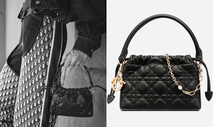 2023“精品小废包”推荐!CHANEL粒纹小牛皮、FENDI粉红绒毛时髦上镜 内容图6 潮正奢/潮品文/潮臻社-实时追踪全球最新奢侈品牌新闻资讯的官网站! 2023精品小废包推荐6: DIOR Lady Dior顶部手柄束绳迷你手袋,售价65,000