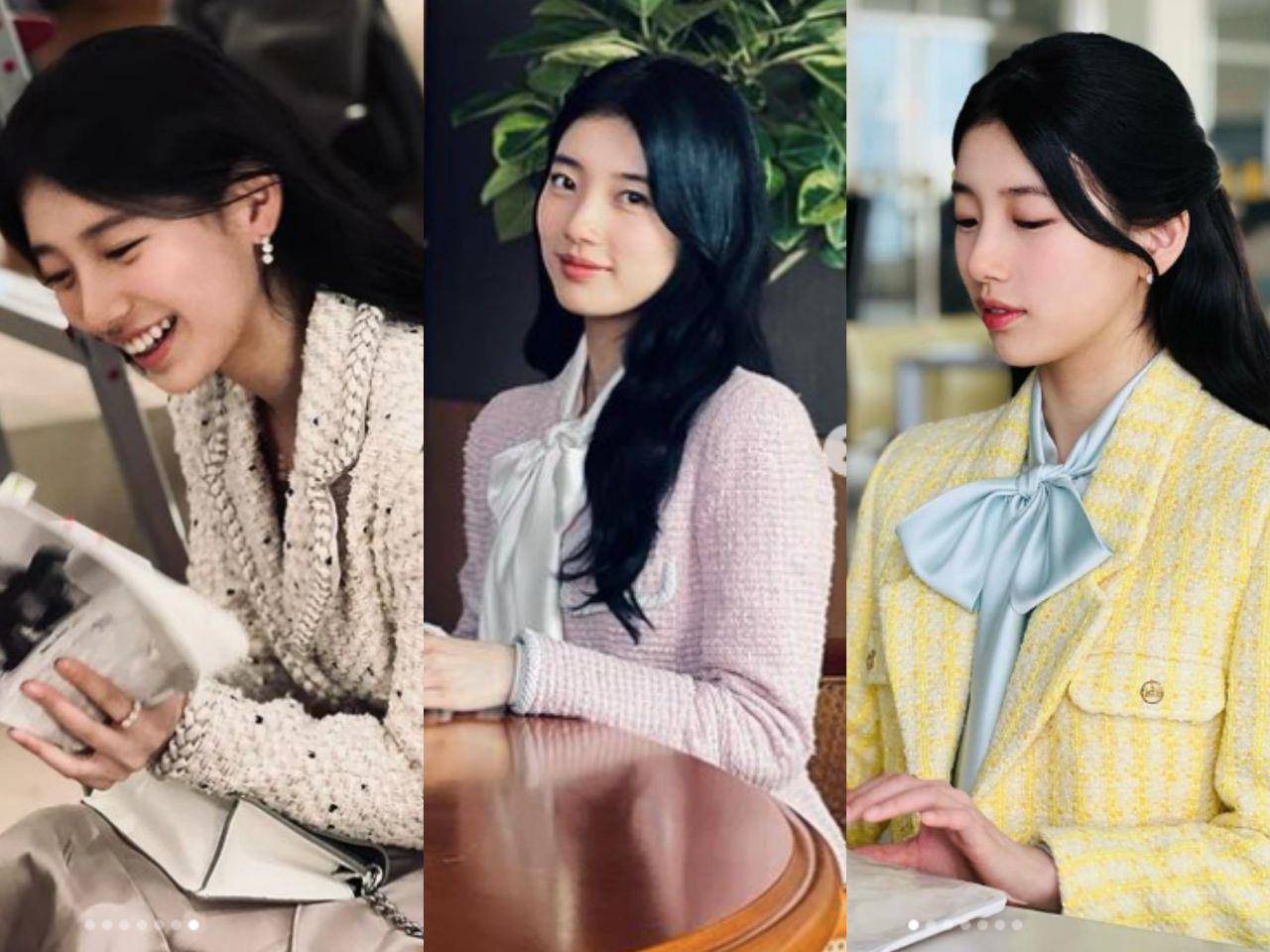 张员瑛、秀智穿搭掀起“名媛千金风”　毛呢材质、西装版型穿起来俐落又娇贵 名人名流 图2张