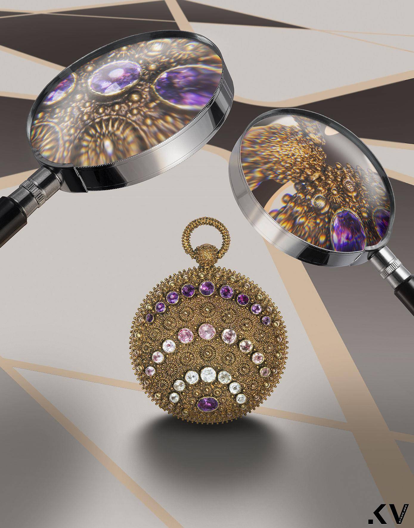 江诗丹顿凸雕怀表超过200岁！　贝壳造型镶宝石美极了 奢侈品牌 图1张