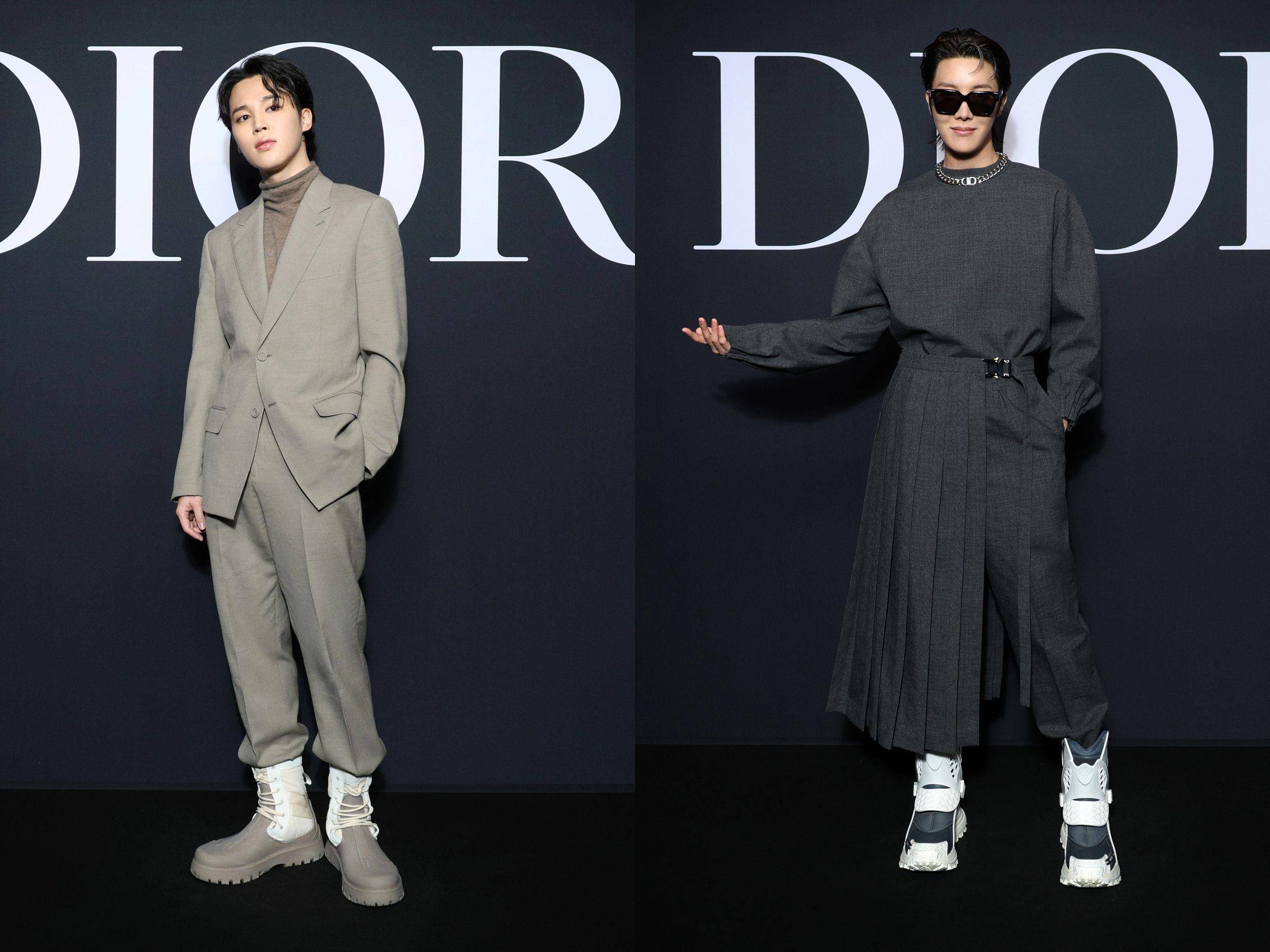 巴黎男装周／JIMIN现身DIOR秀人气超高　LOEWE新造型网笑像“大蒜” 时尚穿搭 图1张