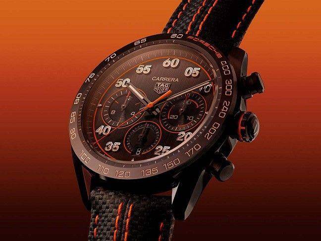 TAG Heuer联手保时捷帅一波　橘黑配色秀飙速感 奢侈品牌 图1张