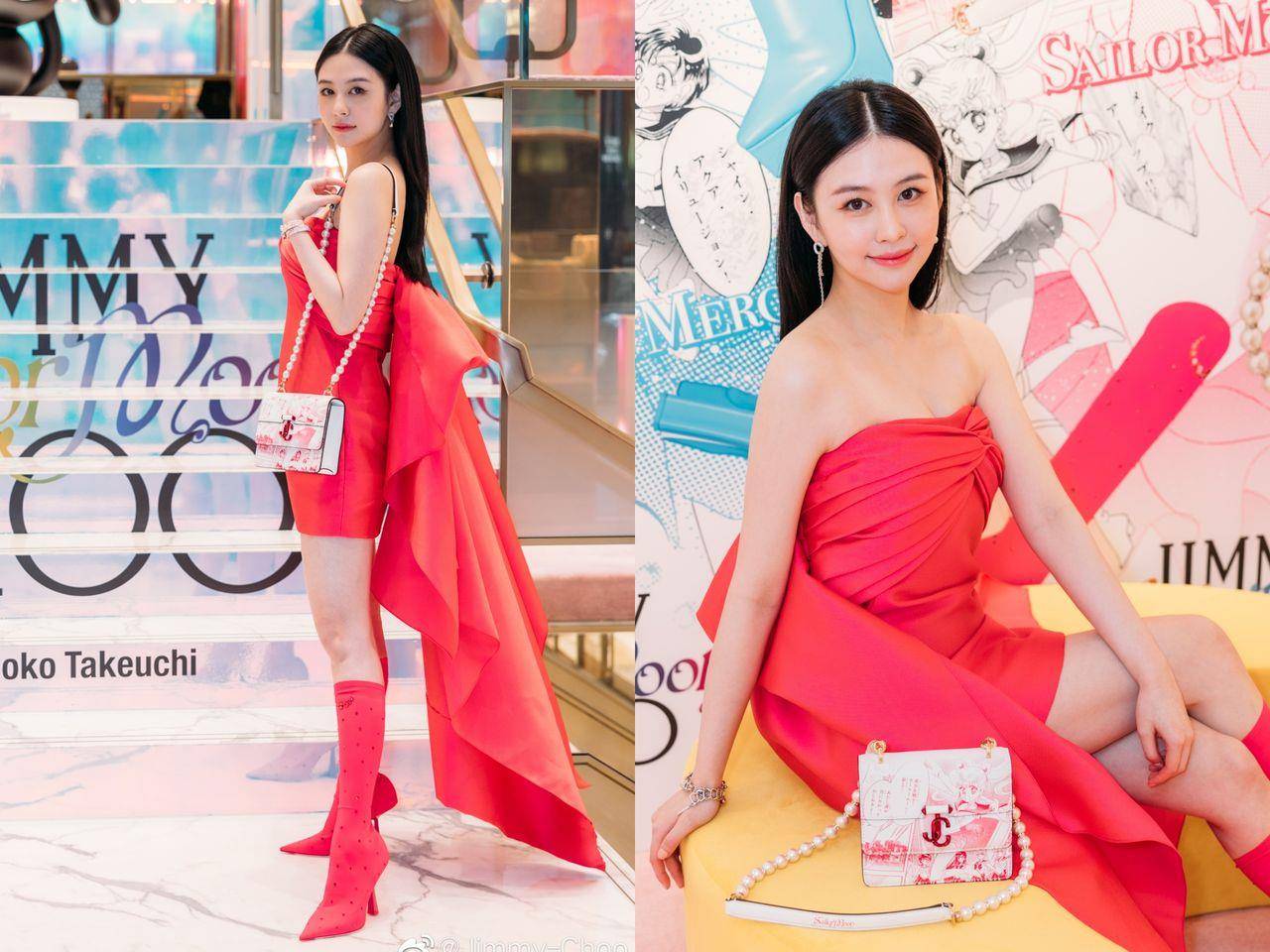 邱淑贞女儿沈月被封“最美星二代”　穿桃红色美战靴完美抢当月野兔 时尚穿搭 图1张