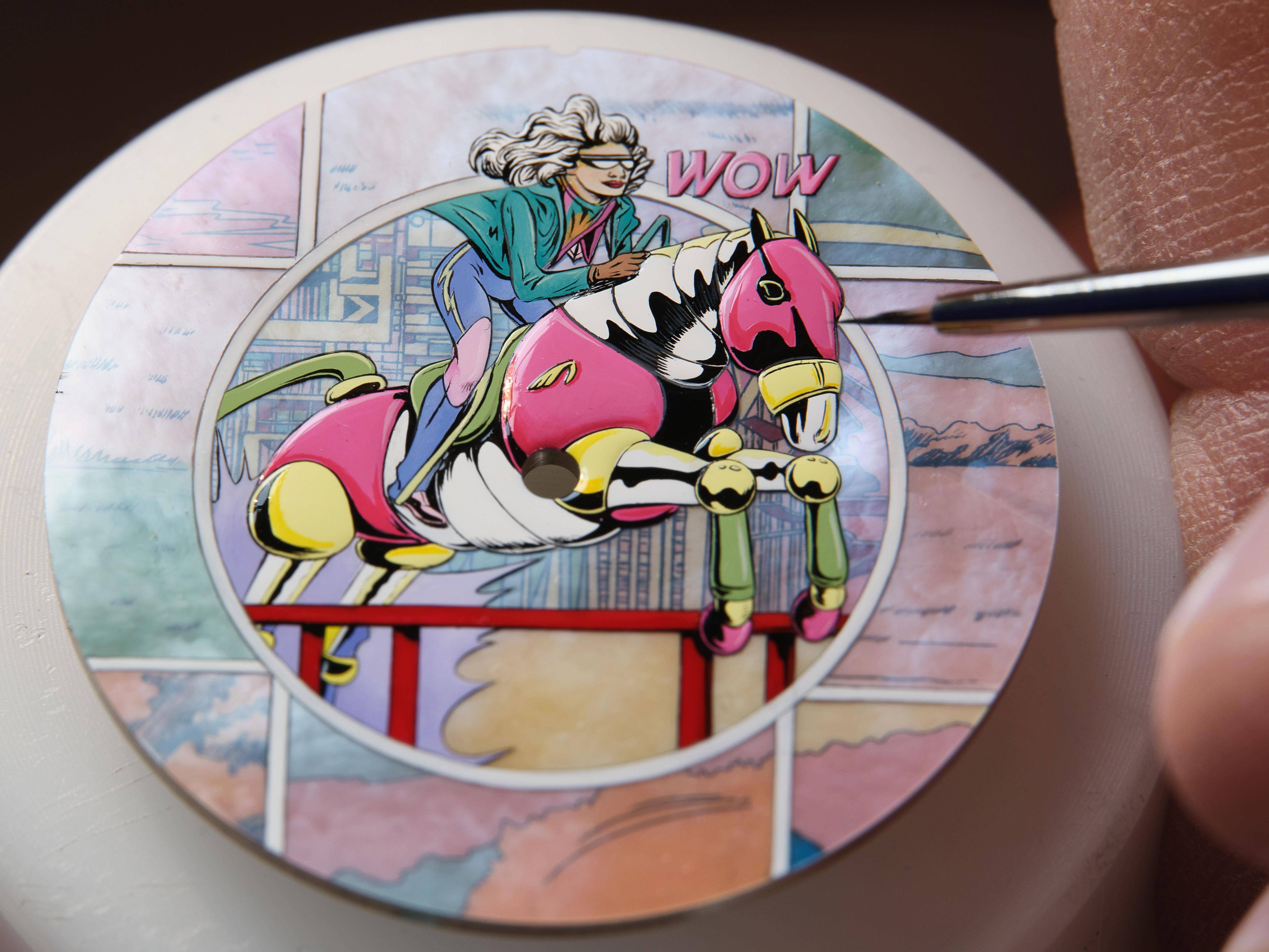 爱马仕彩绘表让人“Wow”出声　漫画感女骑师与骏马仿佛快跃出 奢侈品牌 图2张