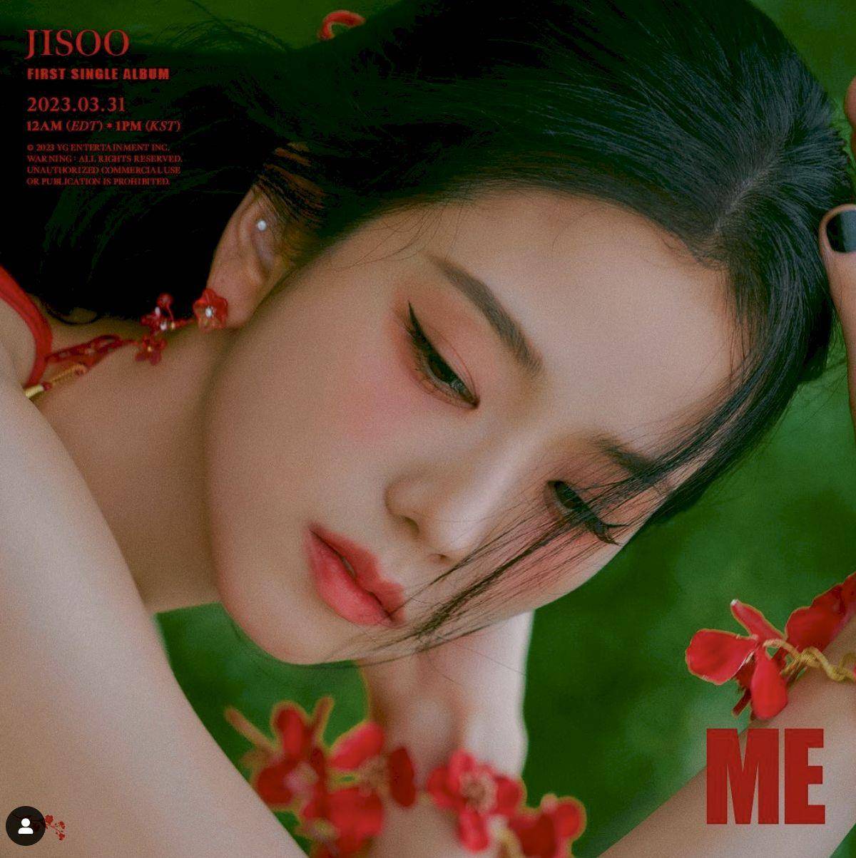 Jisoo全新Solo造型果然颜值天花板！“白天鹅”花卉纱裙仙又辣 名人名流 图3张