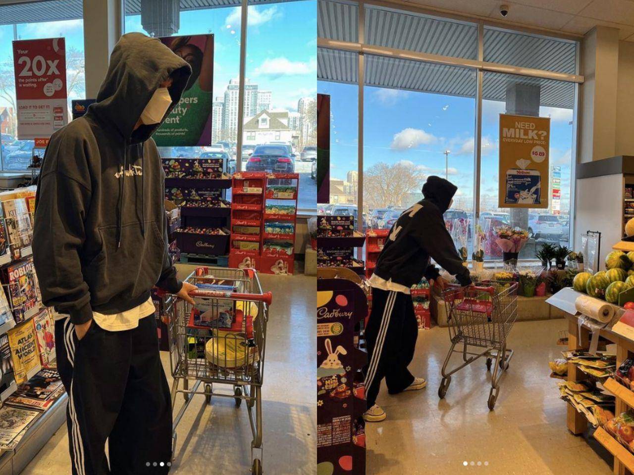 李敏镐逛超市T恤不扎变荷叶裙好萌！35岁还像大学生超反差 名人名流 图1张