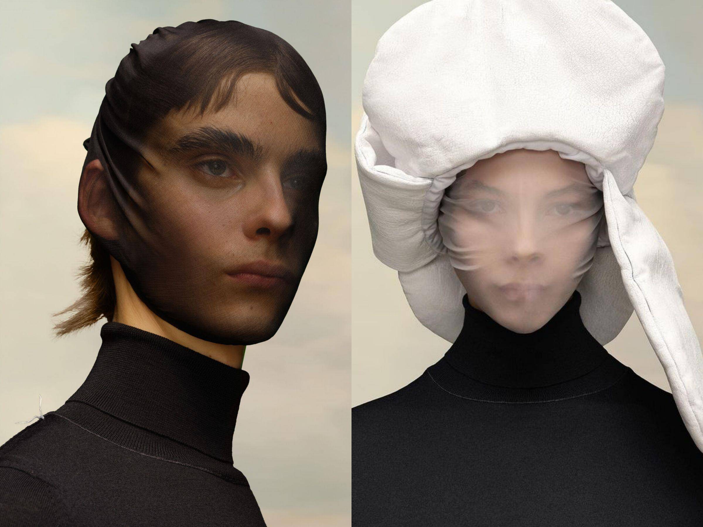 “丝袜套头”竟是走在时尚尖端？Maison Margiela“透纱面具”令人莞尔 时尚穿搭 图4张
