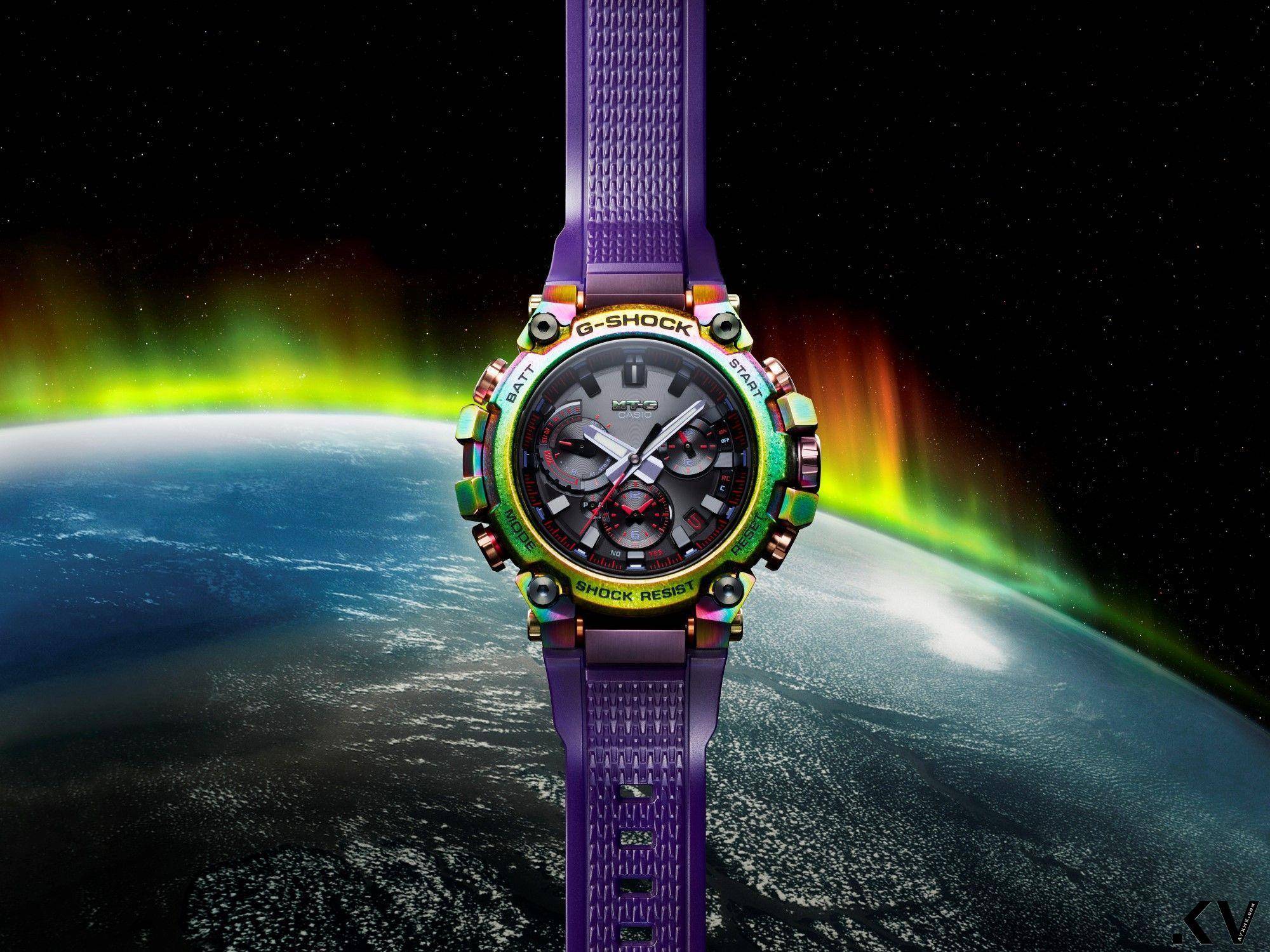 G-SHOCK顶规表闪极光炫彩　配半透明紫表带更出色 奢侈品牌 图1张