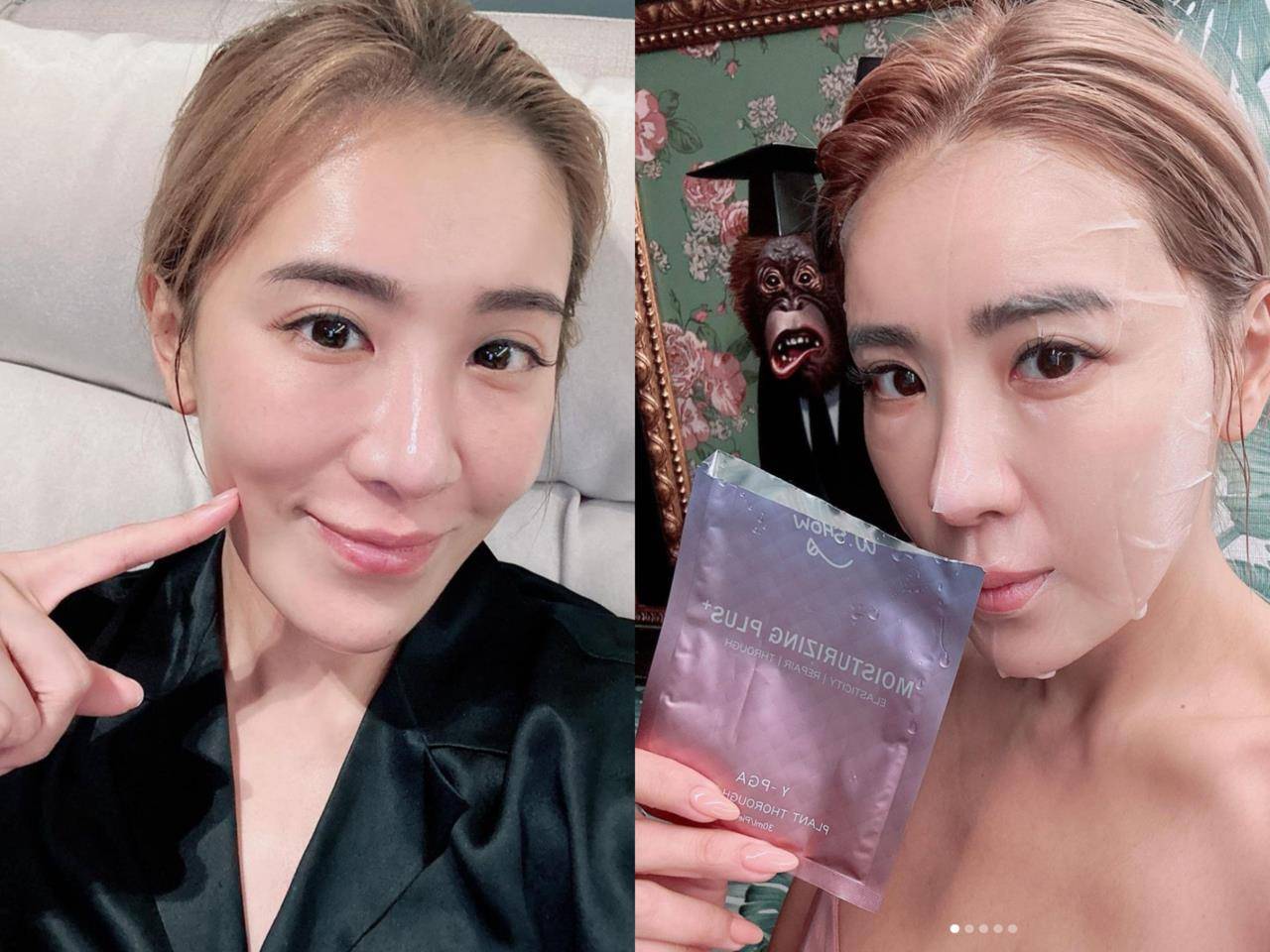 小祯敷面膜有够狂！精华厚涂干燥两颊、最后全身面膜纸抹一遍 最新资讯 图2张
