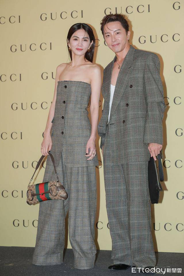 坤达、Ella穿“情侣装”站台GUCCI忆当年　杨谨华红纱透视装辣翻全场 名人名流 图1张
