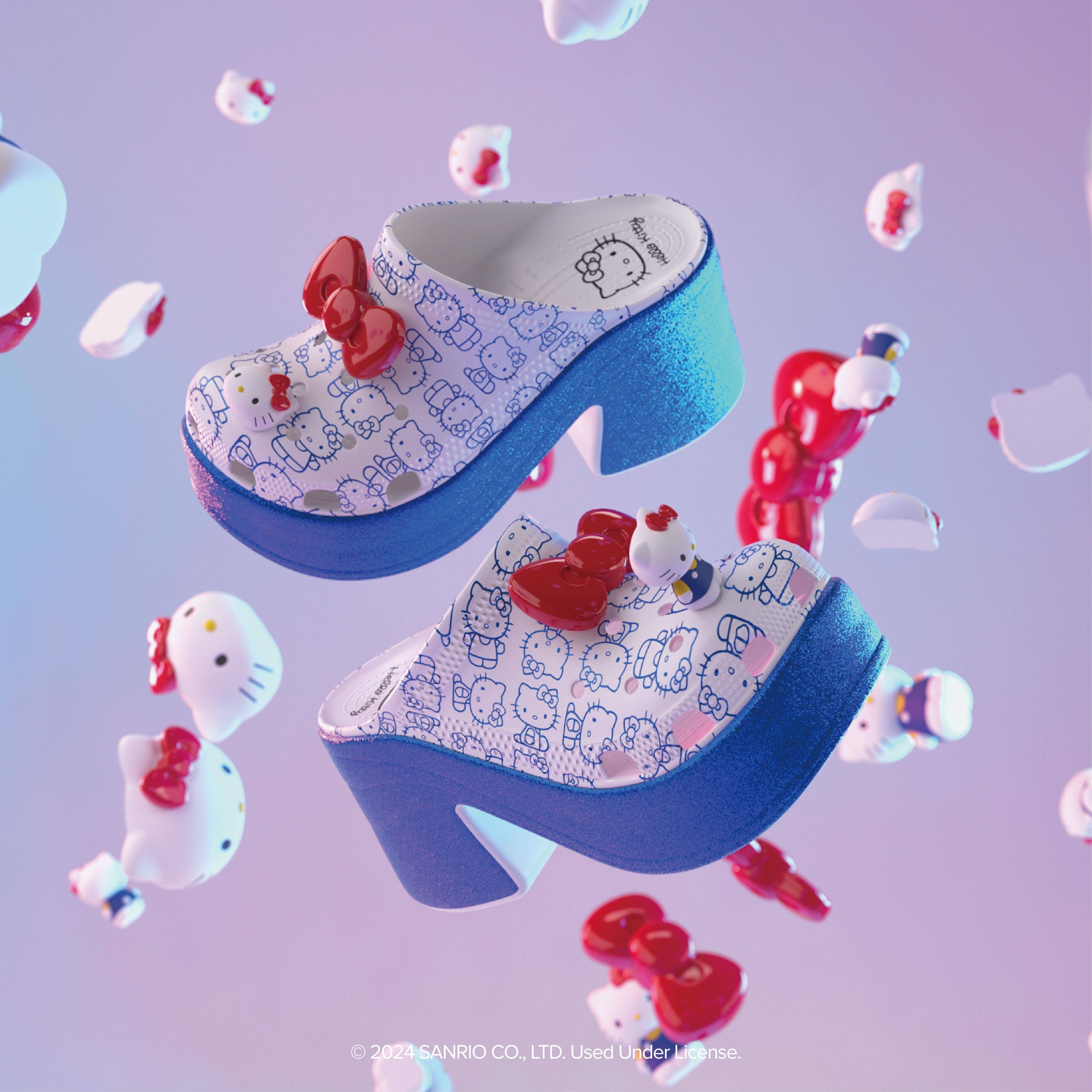 CROCS洞洞鞋联名Hello Kitty绑上可爱蝴蝶结！Converse帆布鞋混高跟超前卫 最新资讯 图1张