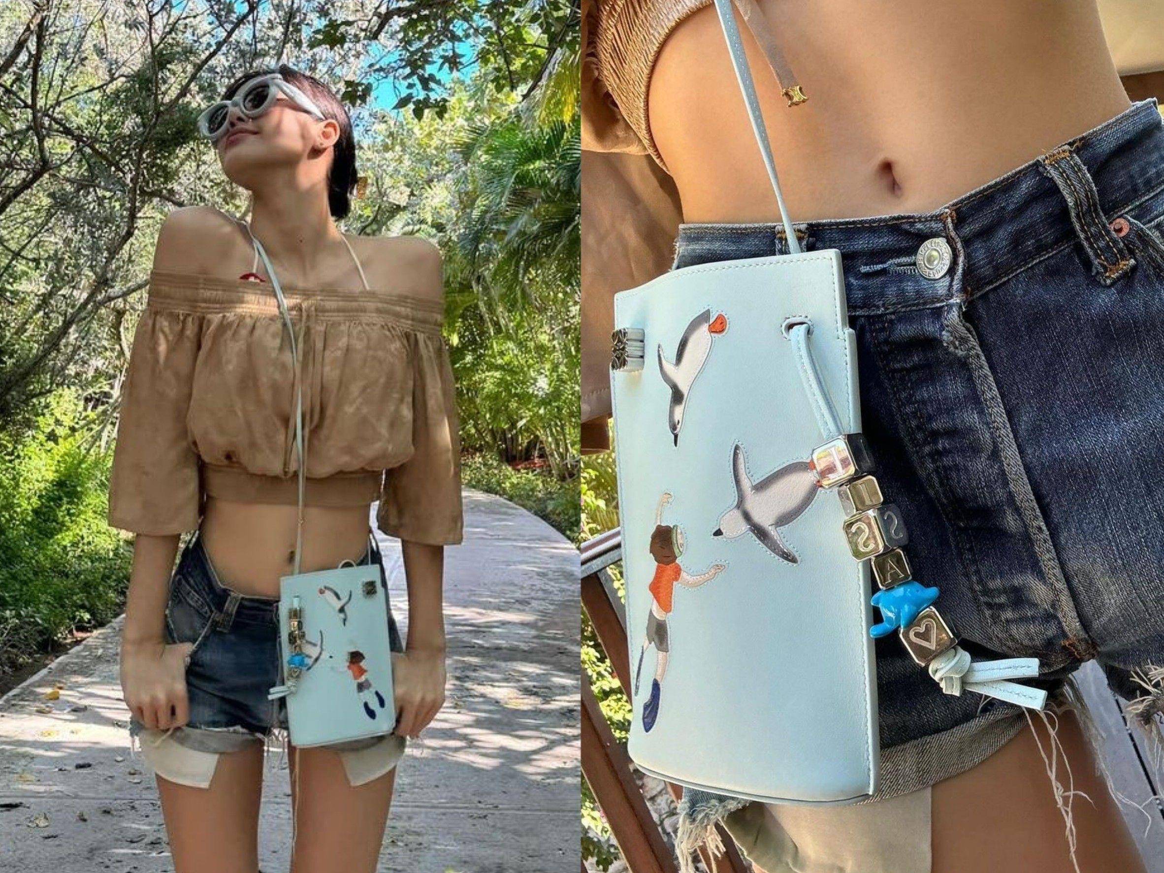 谁顶得住？Lisa穿Loewe金色马甲全身包紧也超辣　加码私服同款3手袋 时尚穿搭 图2张