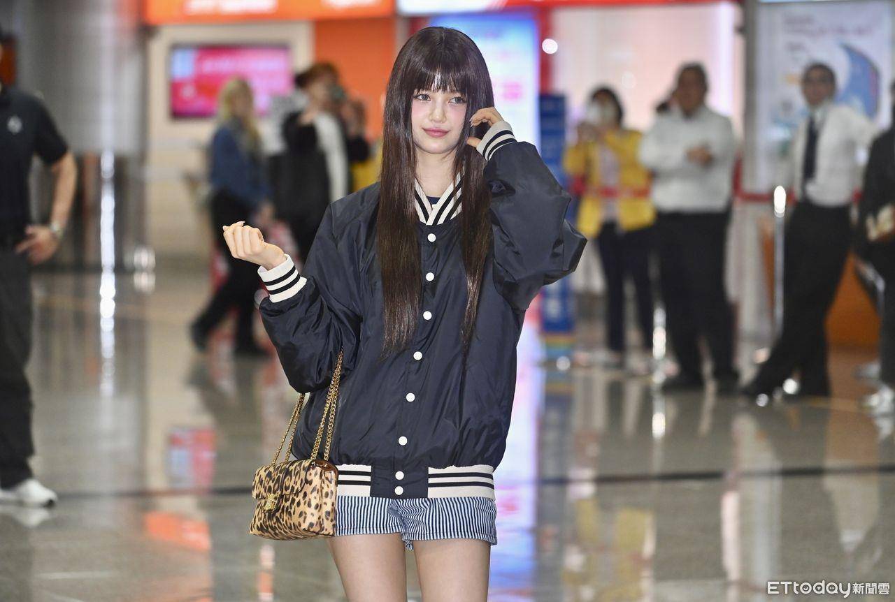 NewJeans Danielle抵台了！比脸颊爱心甜谢粉丝　机场造型Celine全包下 名人名流 图1张