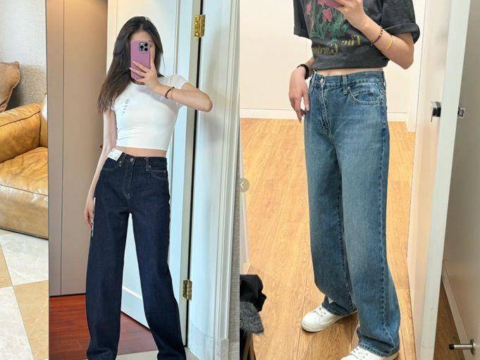 UNIQLO牛仔宽裤被誉“藏肉神器”　显瘦显腿长想直接包色 最新资讯 图1张