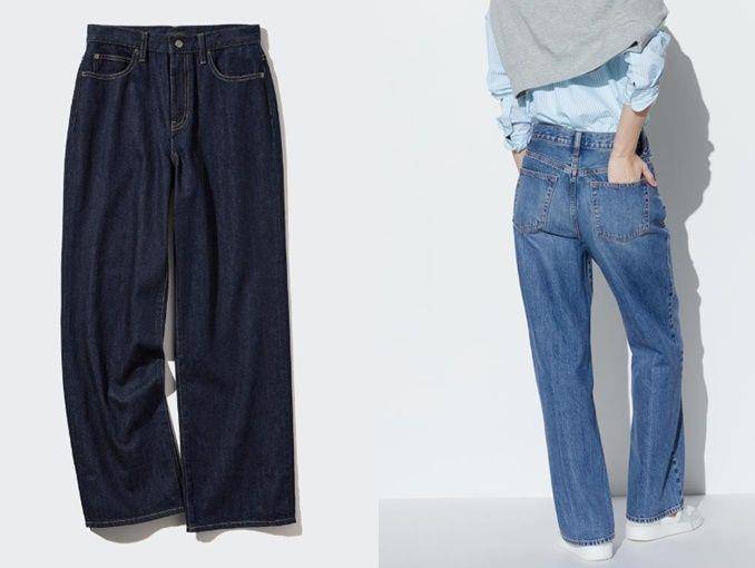 UNIQLO牛仔宽裤被誉“藏肉神器”　显瘦显腿长想直接包色 最新资讯 图2张