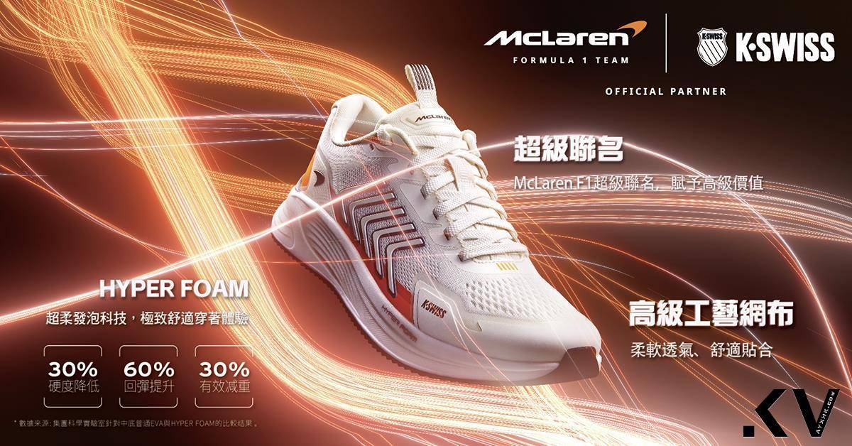中国台湾销量称霸亚洲！K-SWISS X McLaren联名款再推都市通勤轻跑鞋 最新资讯 图3张