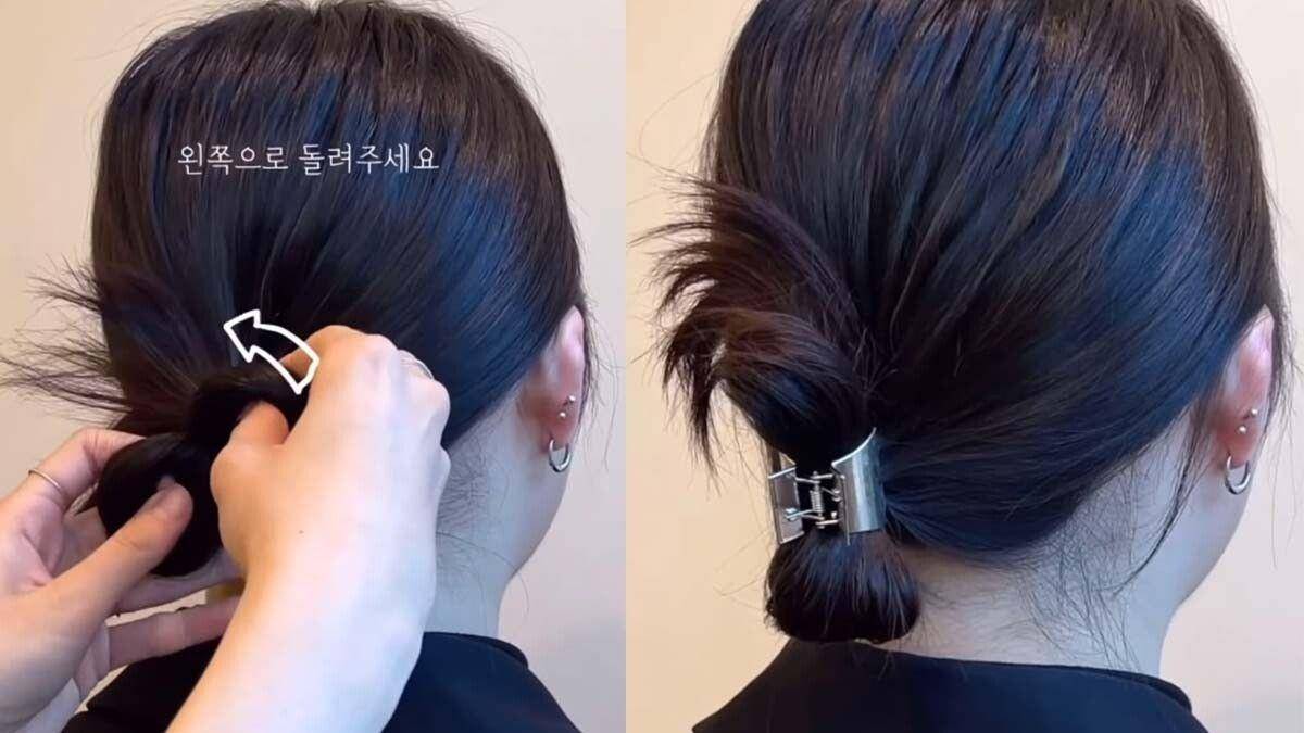 5款“简单低丸子头”发型教学！头型变超美　短中长发都适合 最新资讯 图5张