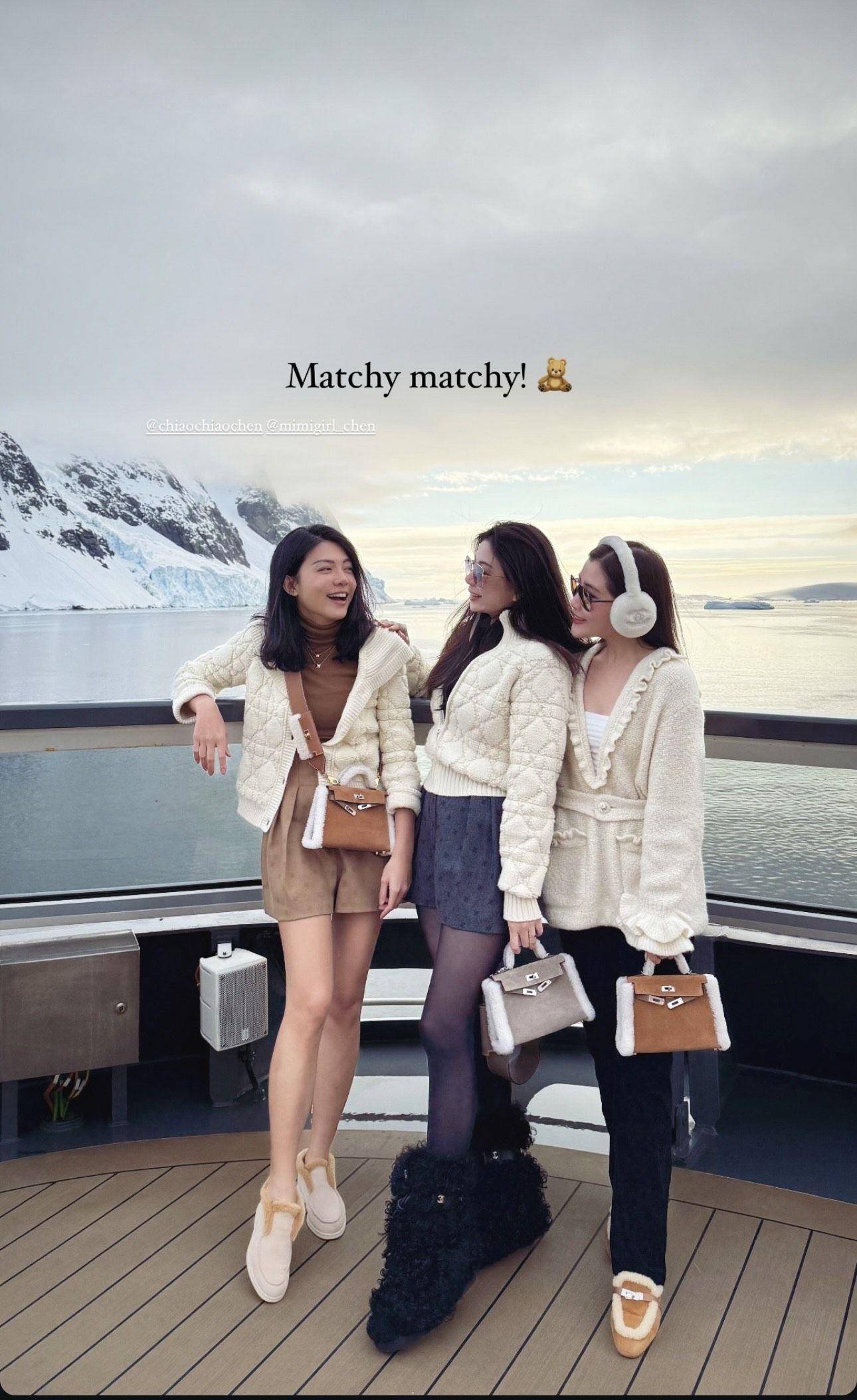 “马来西亚最美千金”拎爱马仕包游南极　豪奢之旅毛茸茸配件全出动 名人名流 图1张