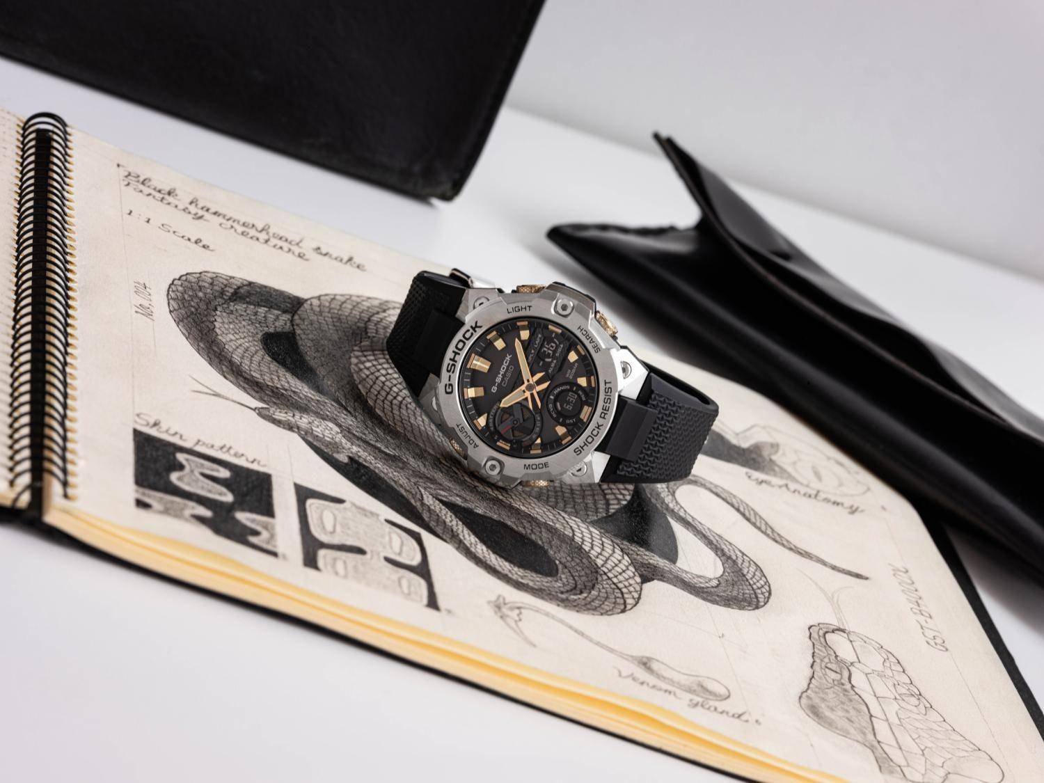 G-SHOCK蛇年表霸气但纤薄好戴　蛇麟纹跃上按钮、表带扣环与面盘 最新资讯 图1张